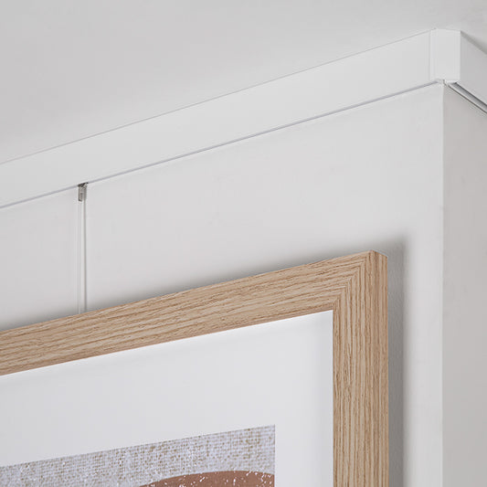 STAS cliprail max (150cm): calha robusta para pendurar quadros com segurança.