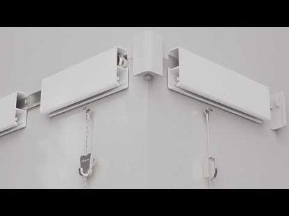 STAS cliprail max (150cm) suporta até 25 kg/m¹ para pendurar arte.