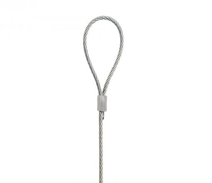 Cabo de aço com presilha da STAS, ideal para acessórios de cabos de aço, suporta até 20kg.