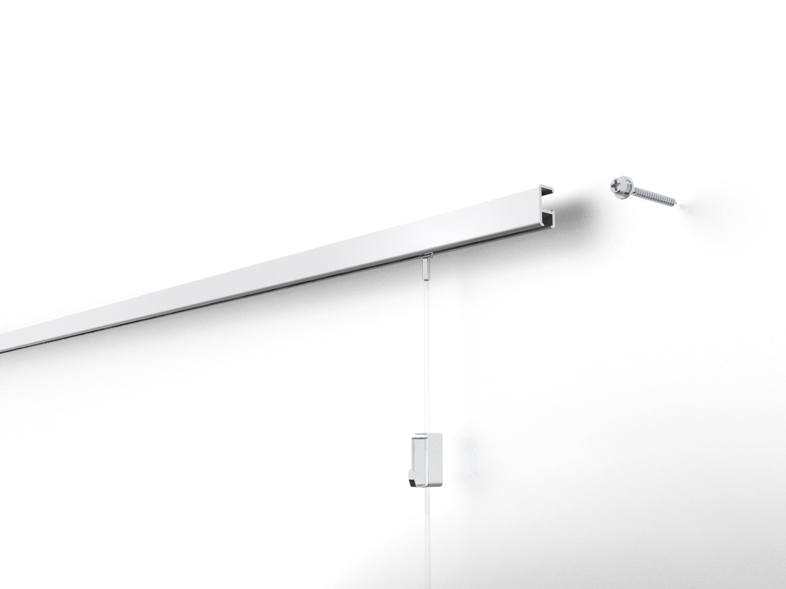 Opte pelo STAS minirail (150 cm) para um sistema de pendurar quadros quase invisível.