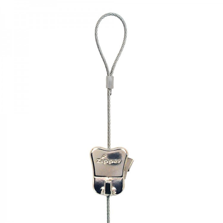 Cabo de aço com presilha para pendurar quadros, compatível com gancho STAS zipper.